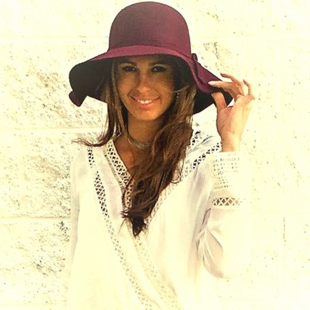 Burgundy Felt Floppy Hat